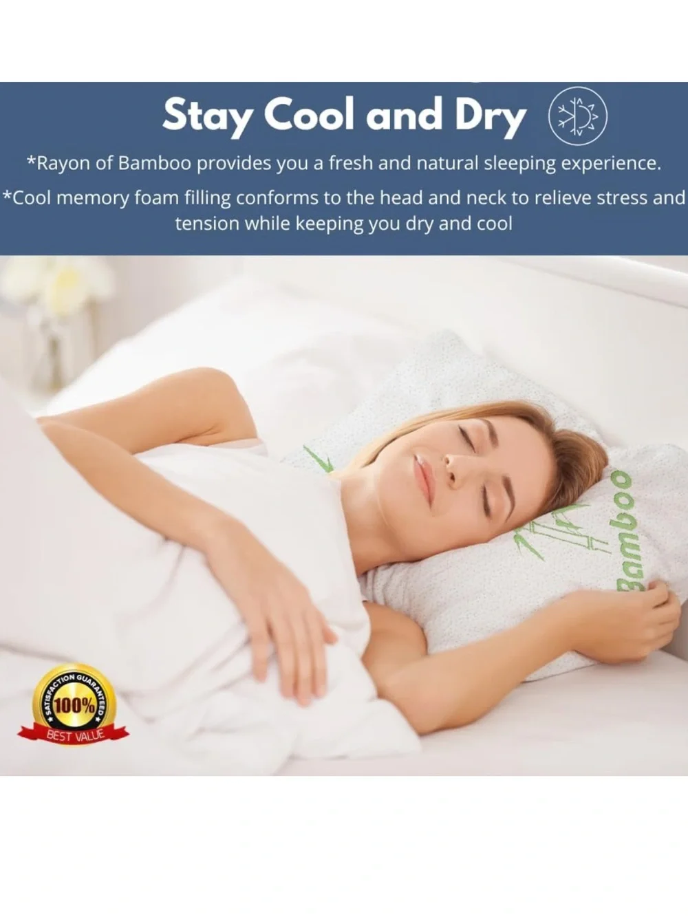Memory Foam Bamboo Pillow King 20